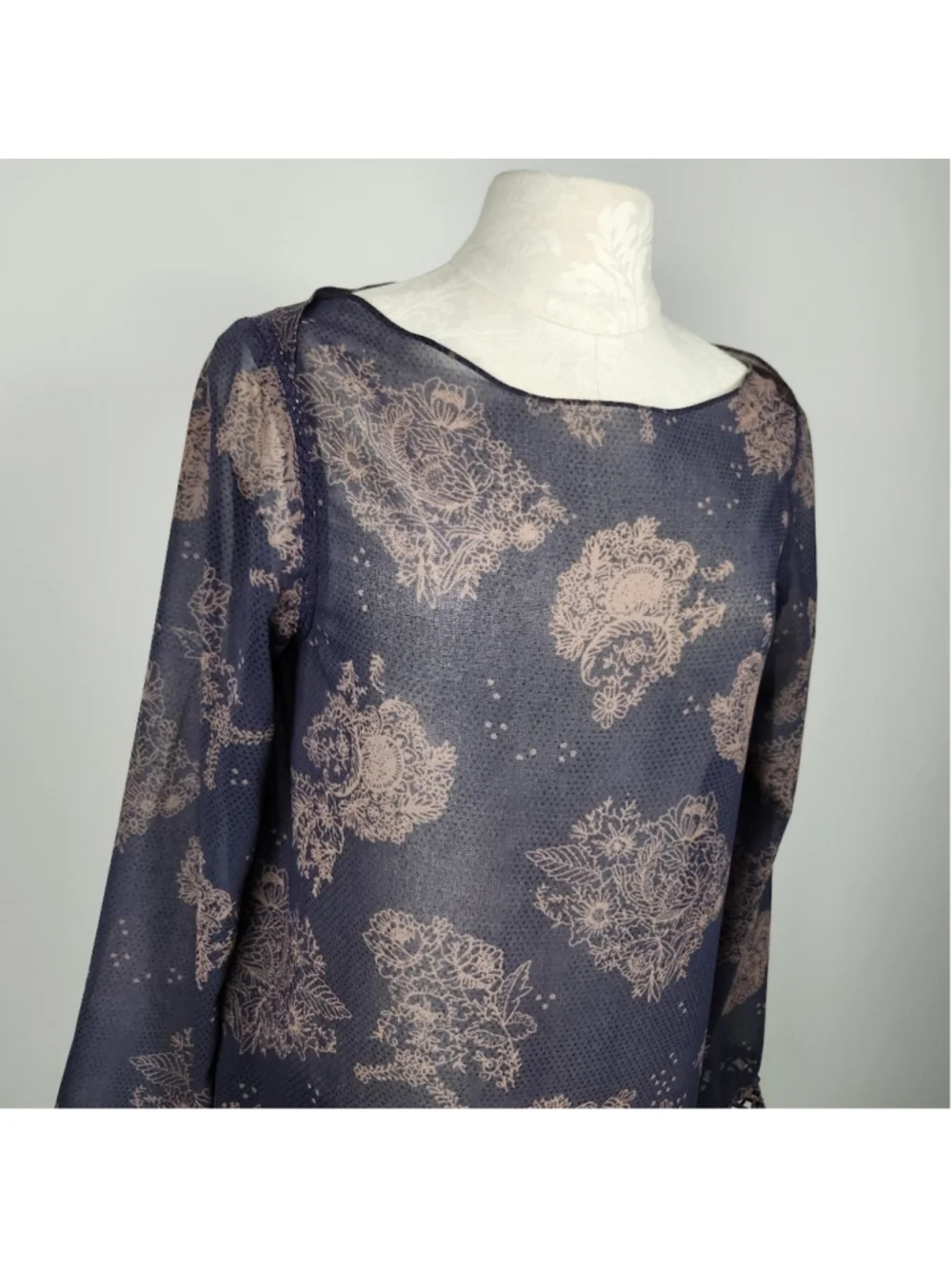 Gentle Fawn Sheer Long Sleeve Dress Size S Baggy Oversized Whimsigoth Dark Fairy - Picture 4 of 15